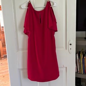 White House Black Market Knee Length, Draping Shoulder Dress